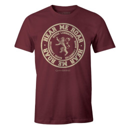 Tee-Shirt Game of Thrones Lannister bordeaux Hear me roar