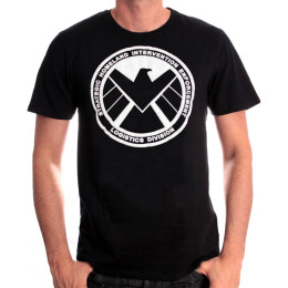 Tee-Shirt Noir Shiel Emblem Captain America