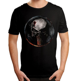 Tee-Shirt Punisher Noir Skull Blood