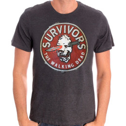 Tee-Shirt Skull Survivor Walking Dead