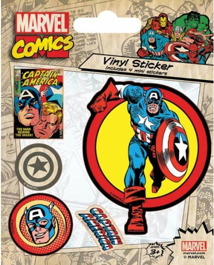 Pack de 5 Stickers Retro Captain America