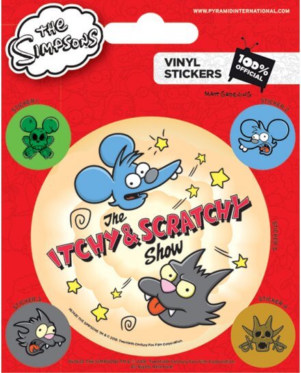 Stickers Itchy et Scratchy Show Simpsons