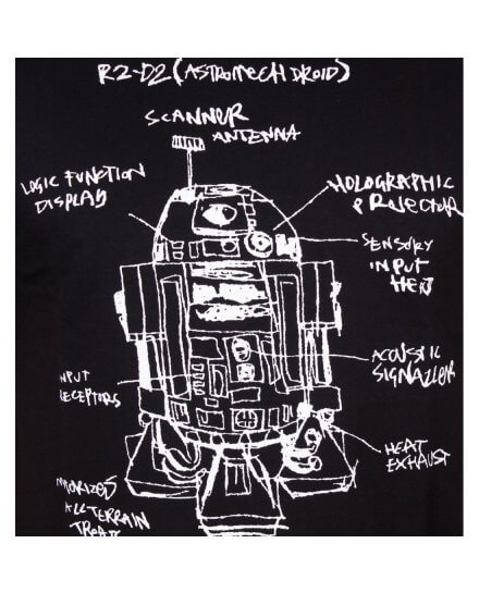 Tee-Shirt R2D2 croquis systeme Star Wars