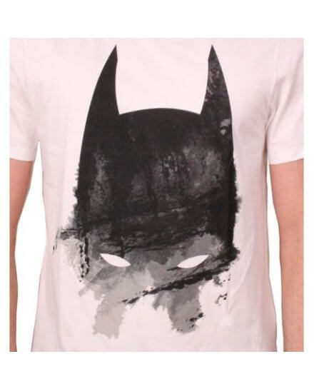 Tee Shirt Blanc Masque Peint Batman 