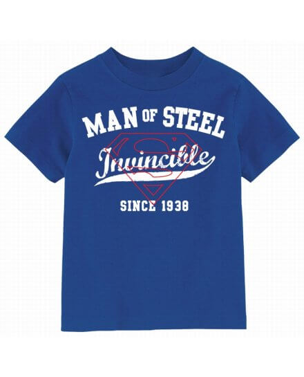 Tee Shirt Enfant Bleu Invincible Man Of Steel Superman 