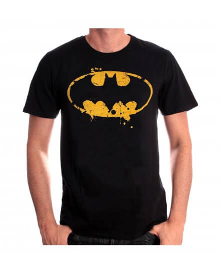 Tee Shirt Homme Noir Logo Grunge Batman 