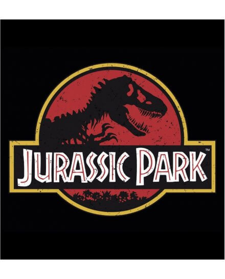 Tee-Shirt Jurassic Park Noir Logo vintage