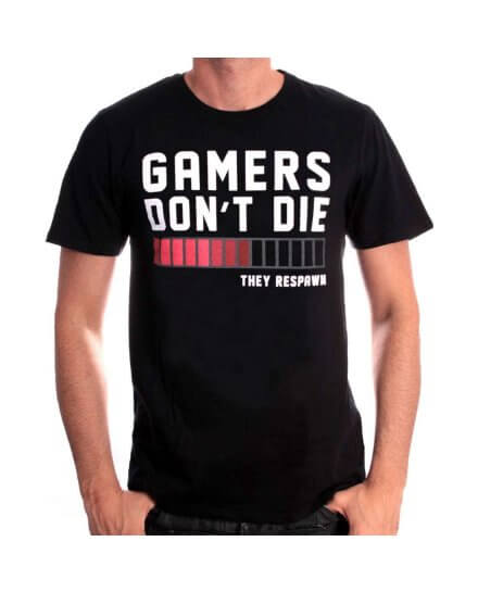 Tee-Shirt Noir Gamers Don't Die Geek