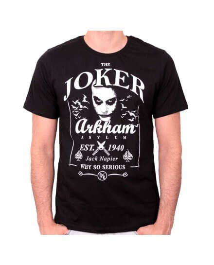 Tee Shirt Noir Joker Daniel's Arkham Batman 
