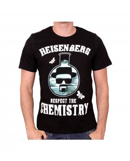 Tee-Shirt Noir Respect The Chemistry Flask Breaking Bad