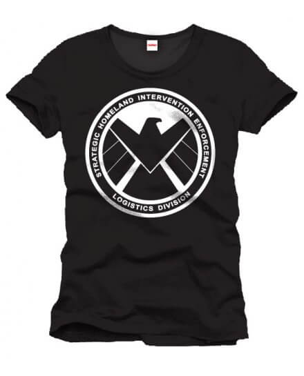 Tee-Shirt Noir Shiel Emblem Captain America