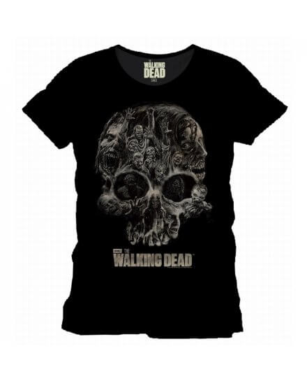 Tee-Shirt Noir Walker Skull The Walking Dead