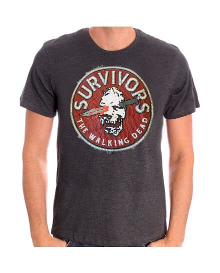 Tee-Shirt Skull Survivor Walking Dead