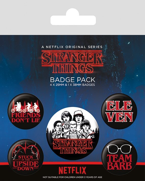Pack de 5 badges Stranger Things personnages