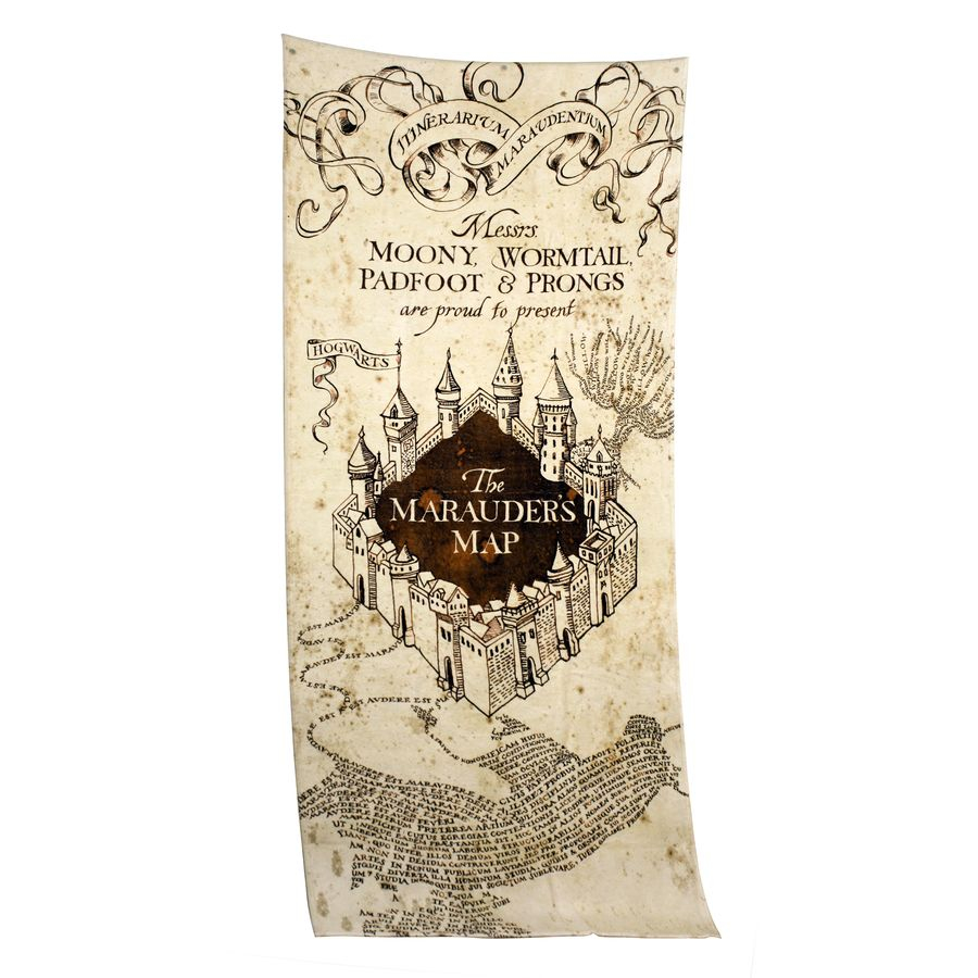 Serviette de bain Harry Potter Carte du Maraudeur 75 x 150 cm - 3576