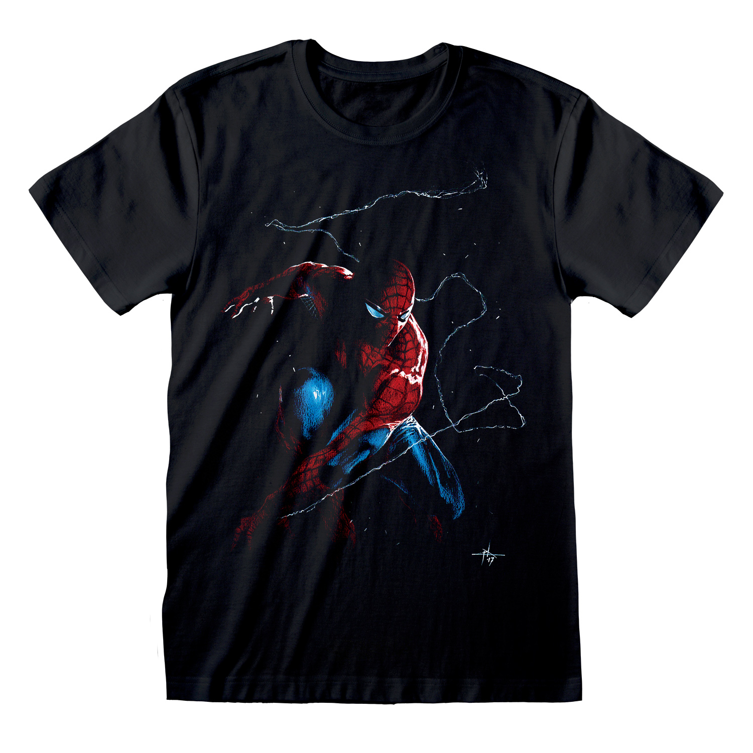 T-Shirt Spiderman Noir Toile Art - 6449