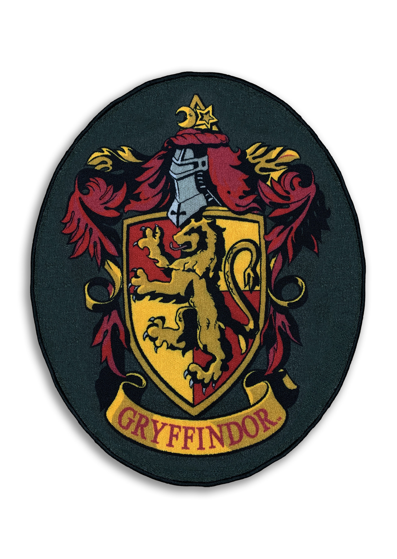 Tapis Harry Potter blason Gryffondor ovale noir - 4743